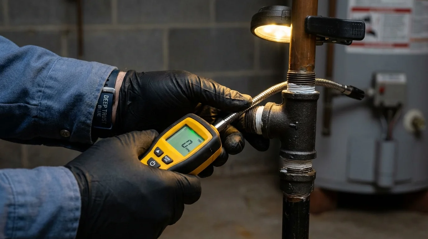 Gas leak detection with electronic sniffer by Johns Plumbing LLC in Kingsport